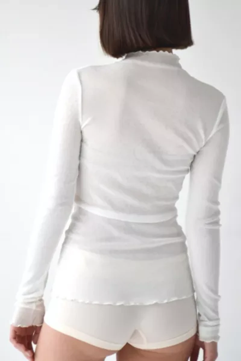 Smucky Tay Sheer Mock Neck Top