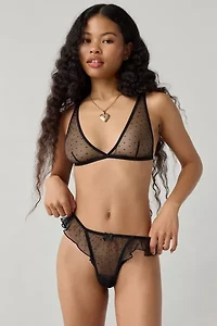 Out From Under Sweet Tease Swiss Dot Mesh Plunge Bralette