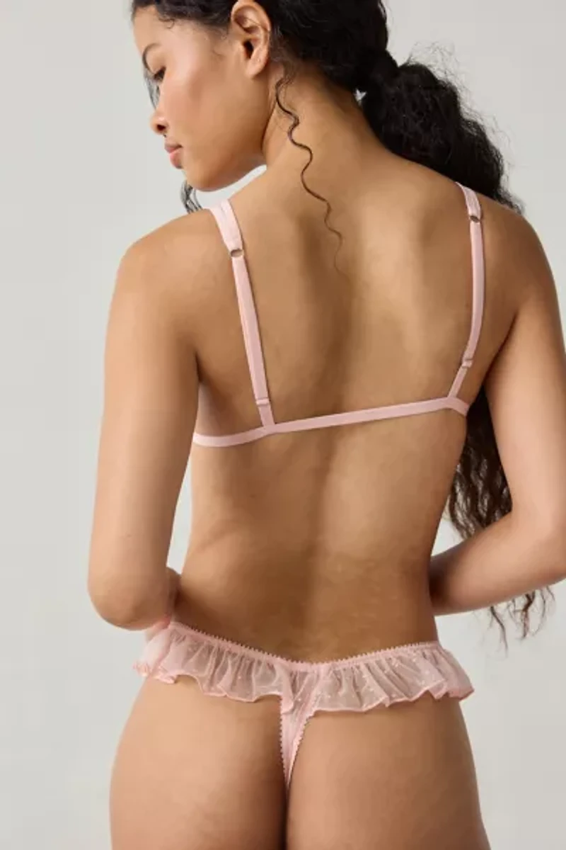 Out From Under Sweet Tease Swiss Dot Mesh Plunge Bralette