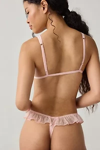 Out From Under Sweet Tease Swiss Dot Mesh Plunge Bralette