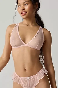 Out From Under Sweet Tease Swiss Dot Mesh Plunge Bralette