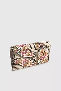 Vera Bradley Quilted Cotton Wildwood Crossbody Wallet