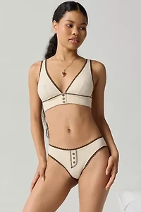 Out From Under Josie Waffle Knit Henley Bikini Undie