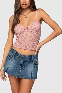 Edikted Floral Textured Lace Tank Top
