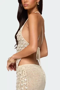 Edikted Alora Iridescent Crochet Top