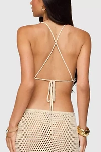 Edikted Alora Iridescent Crochet Top