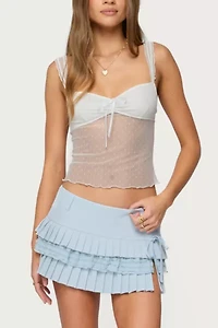 Edikted Yaz Layered Pleated Mini Skort
