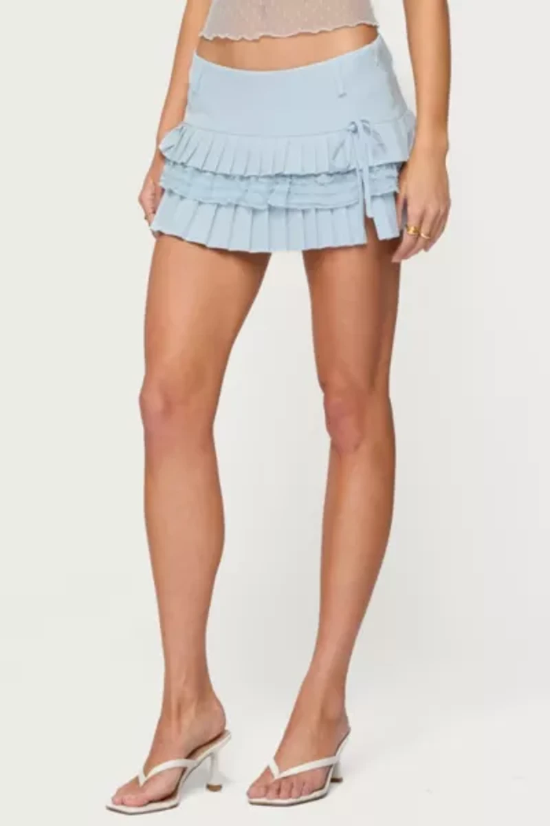Edikted Yaz Layered Pleated Mini Skort