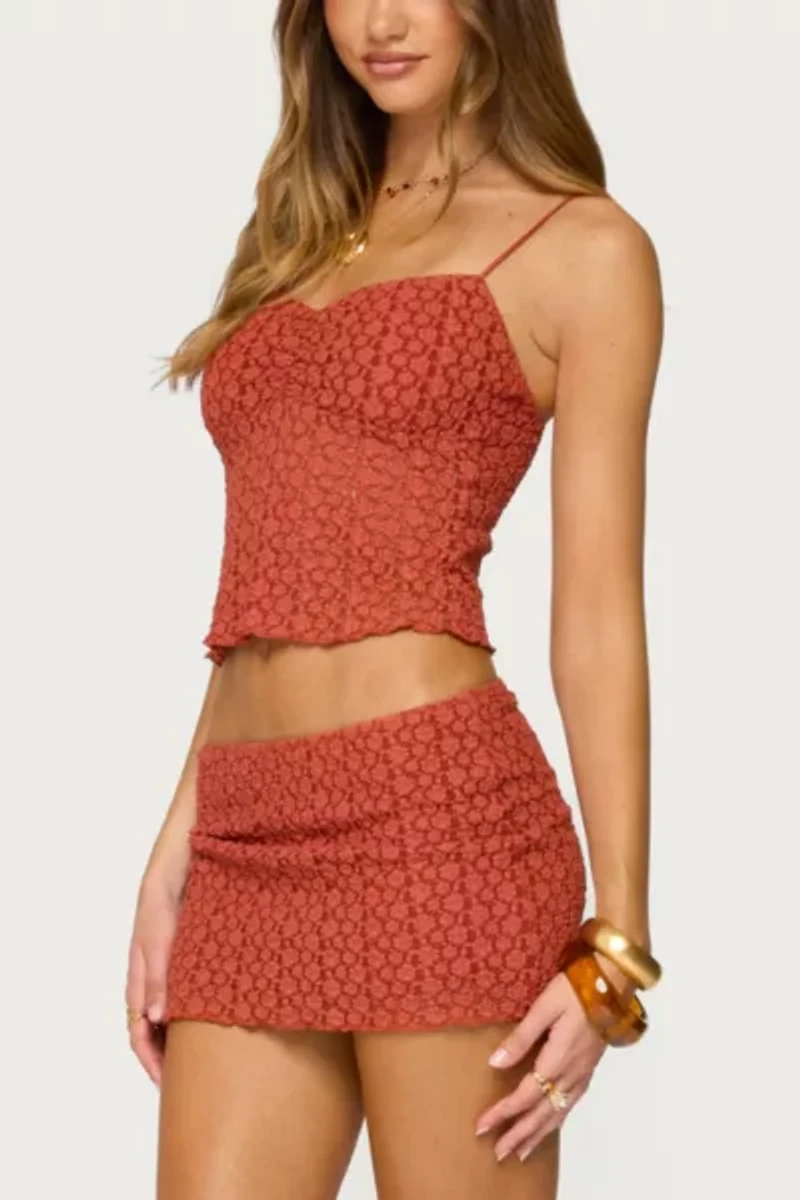 Edikted Josephina Textured Floral Tank Top