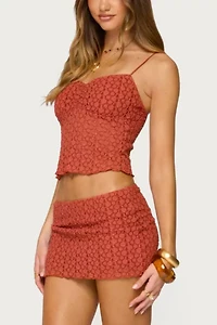 Edikted Josephina Textured Floral Tank Top
