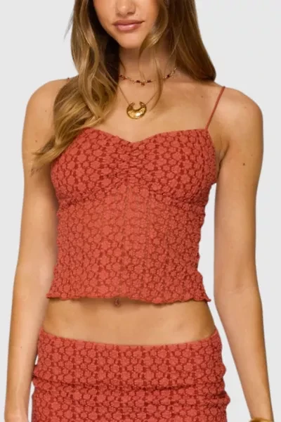 Edikted Josephina Textured Floral Tank Top