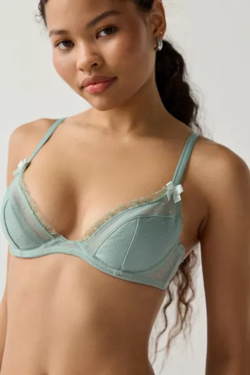 Out From Under Sweet Tease Swiss Dot Mesh Push-Up Bra