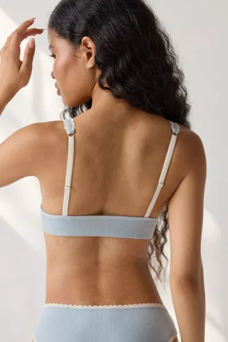 Out From Under Josie Waffle Knit Henley Plunge Bralette