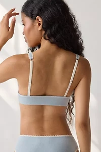 Out From Under Josie Waffle Knit Henley Plunge Bralette