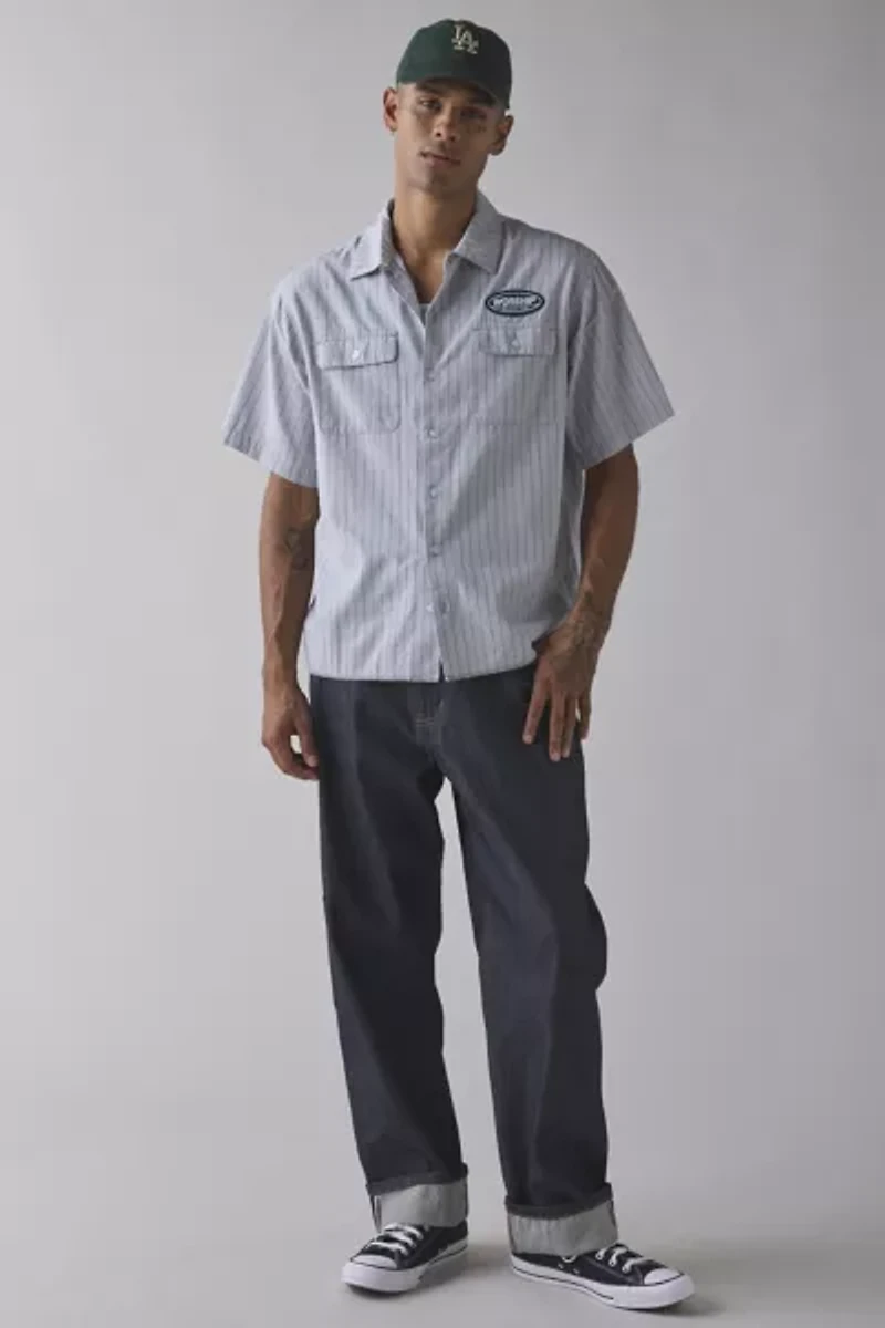 WORSHIP SUPPLIES Stripe Short Sleeve Shirt