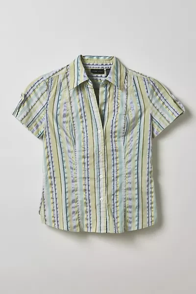 Vintage By Velzy Striped Short Sleeve Button-Down Shirt