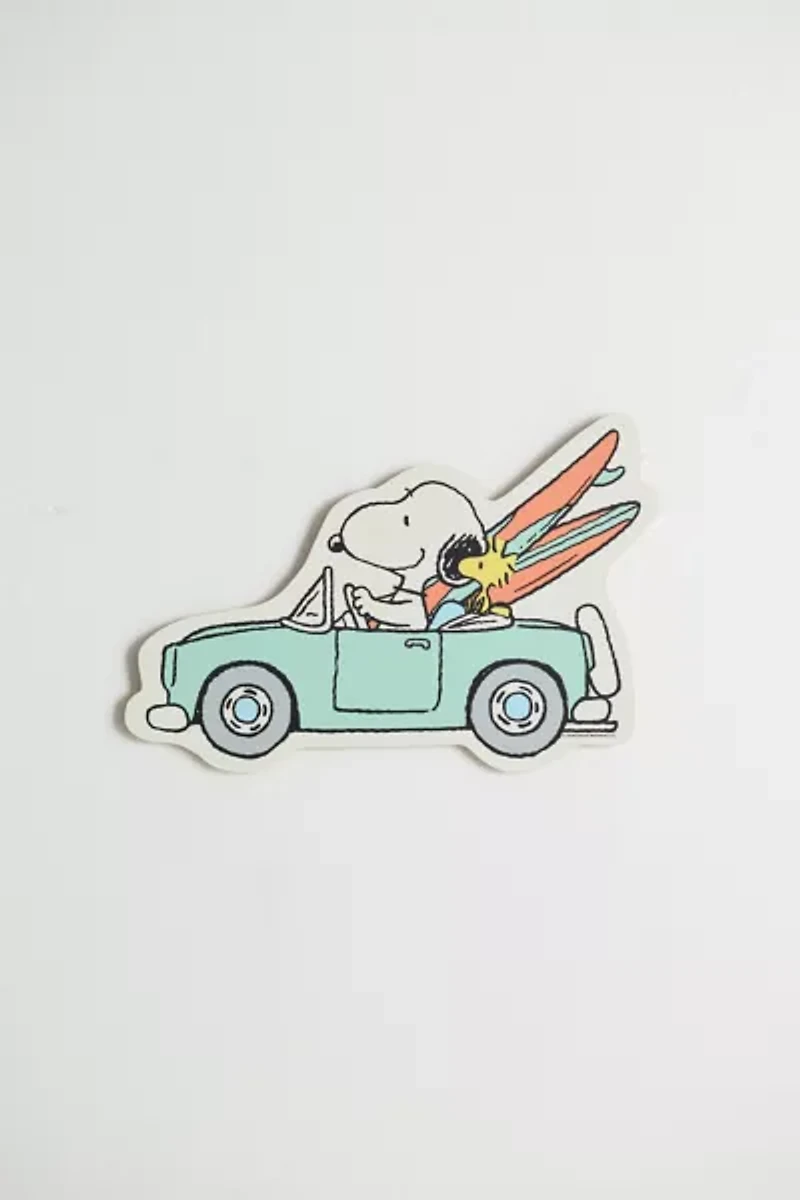 Peanuts Snoopy In The Car Wood Wall Sign