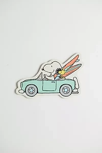 Peanuts Snoopy In The Car Wood Wall Sign
