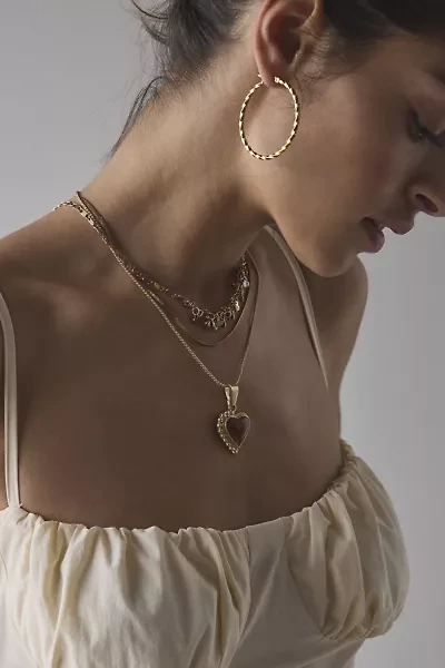Amber Heart Pendant Necklace
