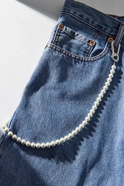 Faux Pearl Beaded Wallet Chain