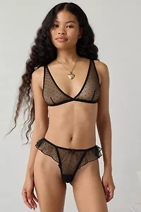 Out From Under Sweet Tease Swiss Dot Mesh Ruffle Thong