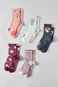 Peanuts Snoopy & Friends Lettuce Crew Sock 5-Pack