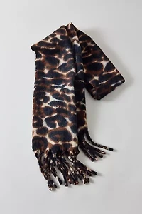 Woven Leopard Pattern Scarf