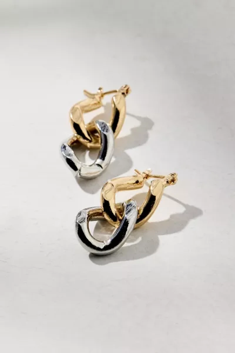 Mixed Metal Chain Drop Earring