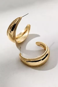 Daphne Textured Metal Hoop Earring