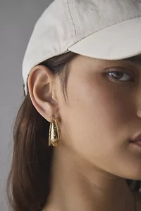 Daphne Textured Metal Hoop Earring