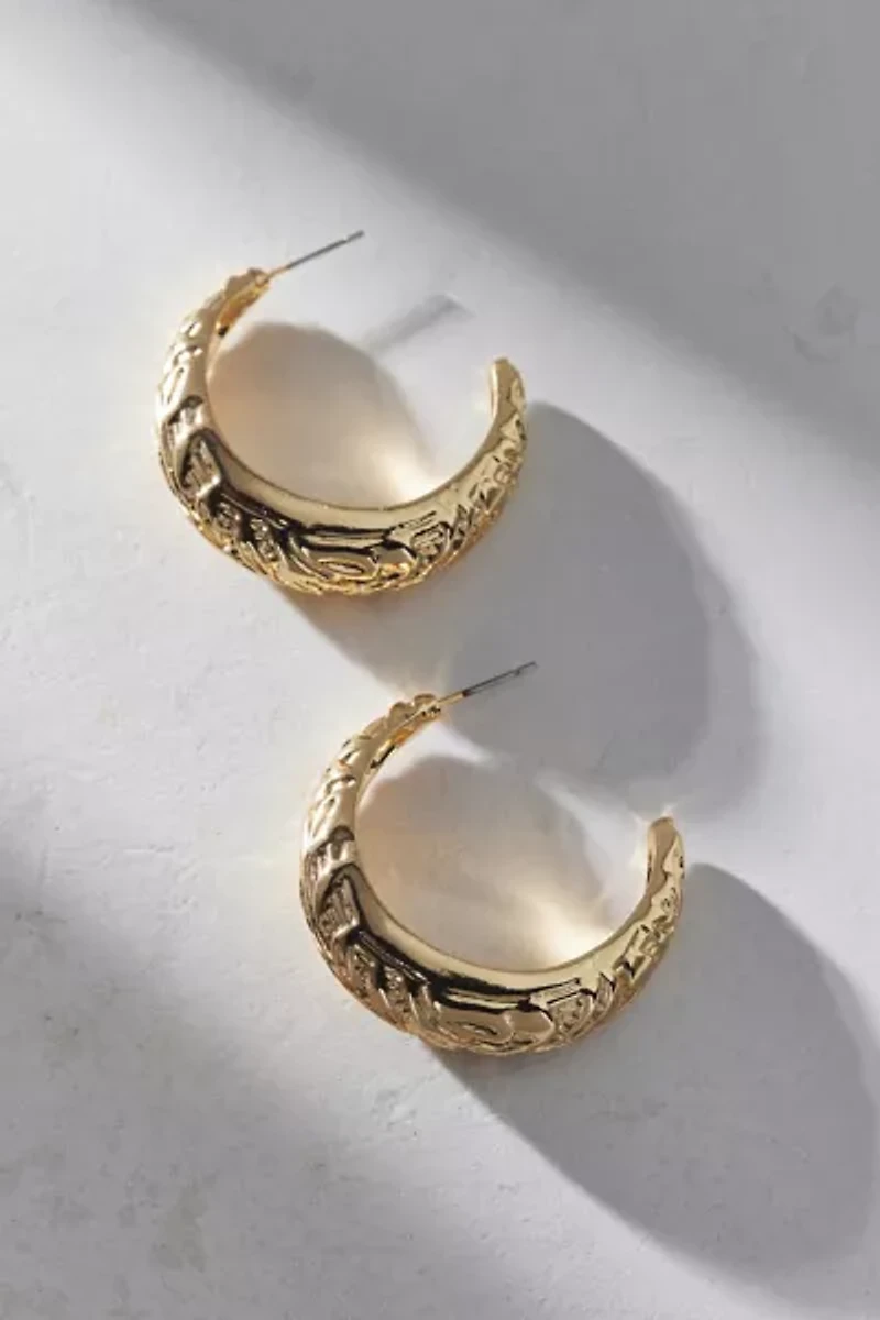 Daphne Etched Hoop Earring