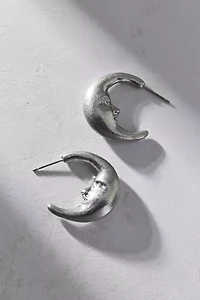 Man In The Moon Hoop Earring