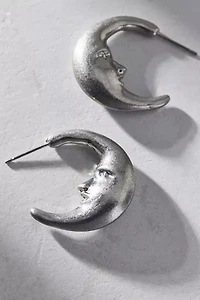 Man In The Moon Hoop Earring
