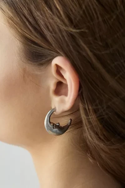 Man In The Moon Hoop Earring