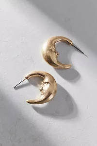 Man The Moon Hoop Earring