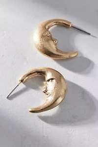Man The Moon Hoop Earring