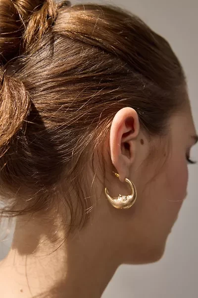 Man The Moon Hoop Earring
