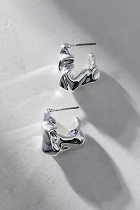 Molten Metal Huggie Hoop Earring