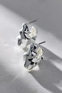 Molten Metal Huggie Hoop Earring