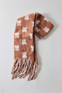 Teddy Pattern Woven Scarf
