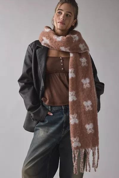 Teddy Pattern Woven Scarf