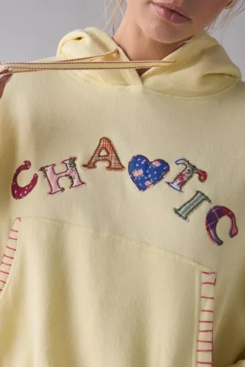 Out From Under Try Me Chaotic Applique Graphic Bubble Hoodie Sweatshirt