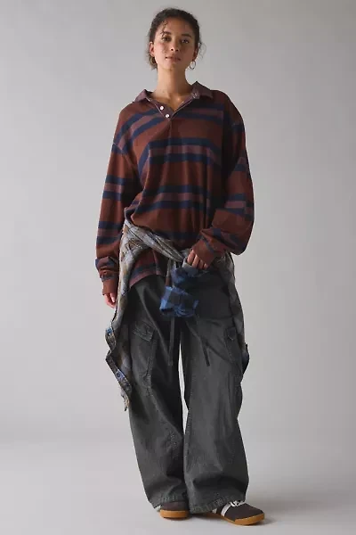 ReMADE By UO Overdyed Oversized Rugby Shirt