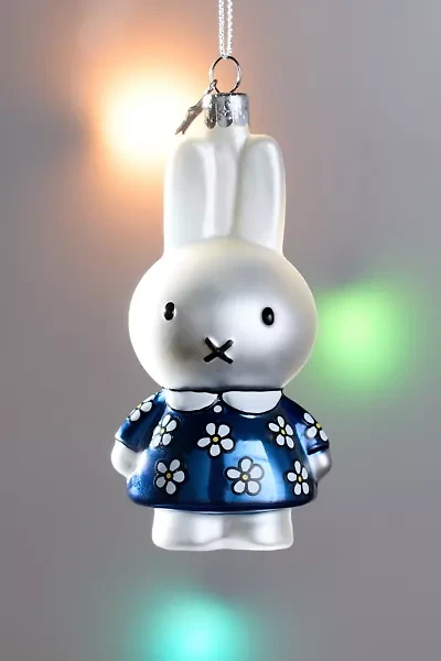 Vondels Miffy Blue Flower Glass Ornament