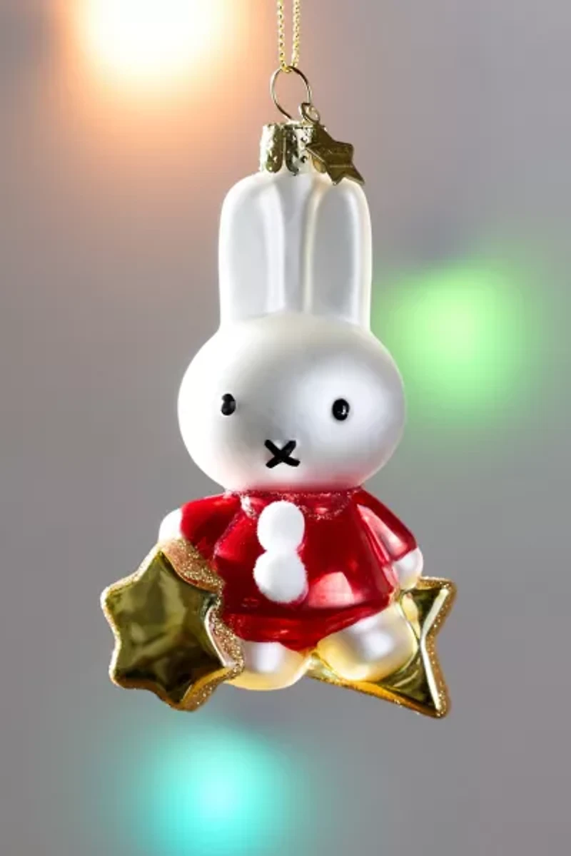 Vondels Miffy On Star Glass Ornament