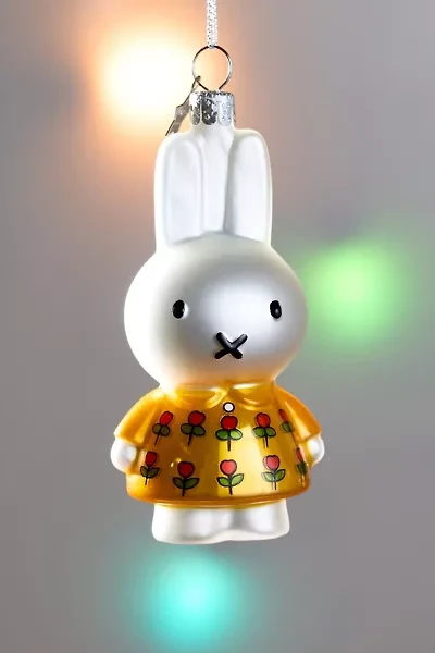 Vondels Miffy Yellow Tulips Glass Ornament