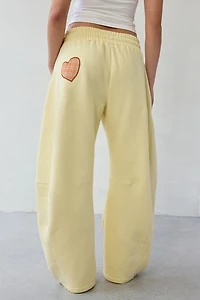 Out From Under Essential Patched Graphic Barrel Leg Full Length Sweatpant