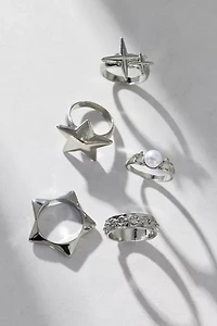 Stars Are Blind Pearl Silver Ring Set