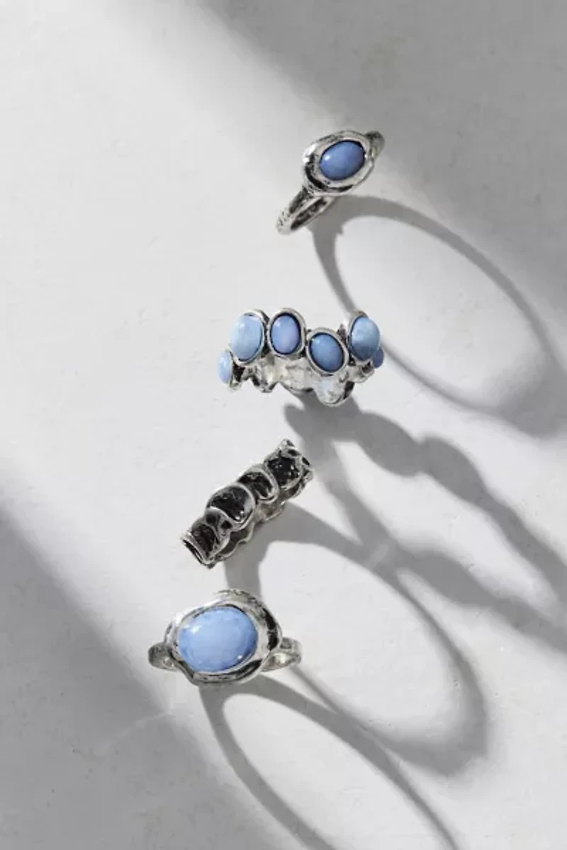 Stone Inset Boho Rings Set