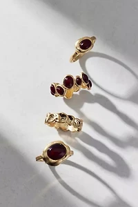 Stone Inset Boho Ring Set